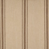 Outdoor broadloom carpet in a wide stripe in brown and creme. 