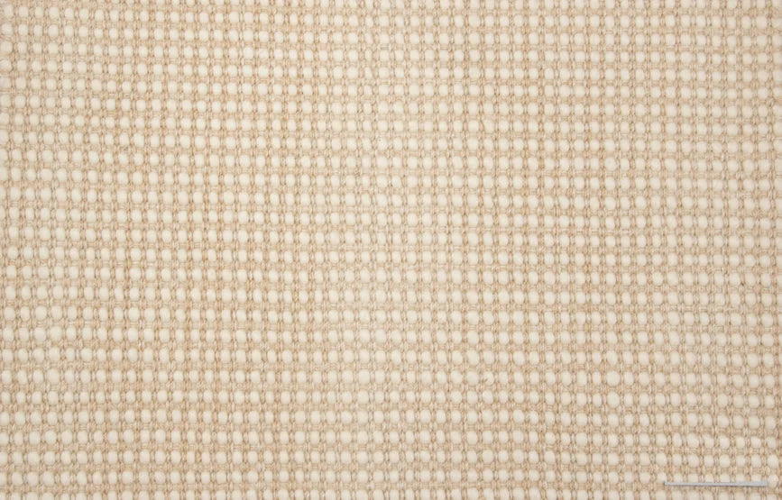 Broadloom carpet swatch in textural pattern light tan color