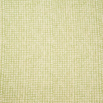 Detail of fabric in a textural basketweave print in green on a cream field.