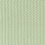 Detail of a hand-woven cotton fabric in a grid pattern in sage and cream.