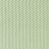 Detail of a hand-woven cotton fabric in a grid pattern in sage and cream.