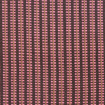 Detail of a hand-woven cotton fabric in an intricate stripe pattern in shades of brown, tan and pink.