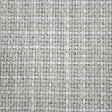 Close-up of a carpet with a textured check pattern in beige and white.