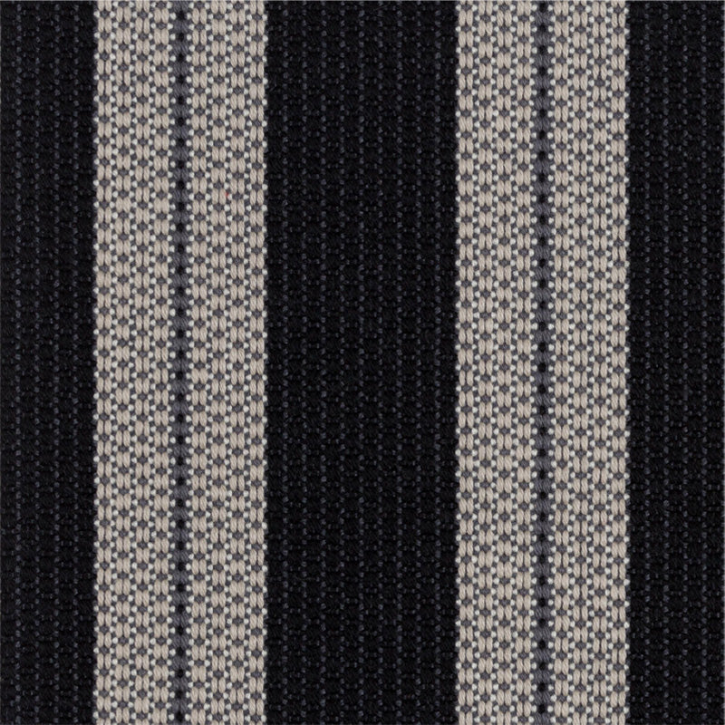 Striped brown flatweave runner in black and white