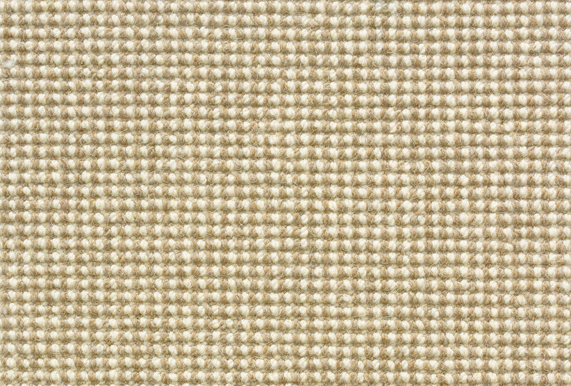 Broadloom carpet swatch in textural pattern tan color