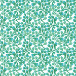 Pattern of green leaves on a white background