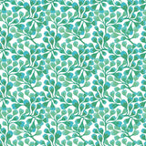 Pattern of green leaves on a white background