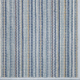 Broadloom carpet with blue and gray striped pattern