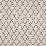 Broadloom carpet swatch in geometric pattern light grey color