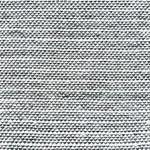 Striped black and white woven rug.