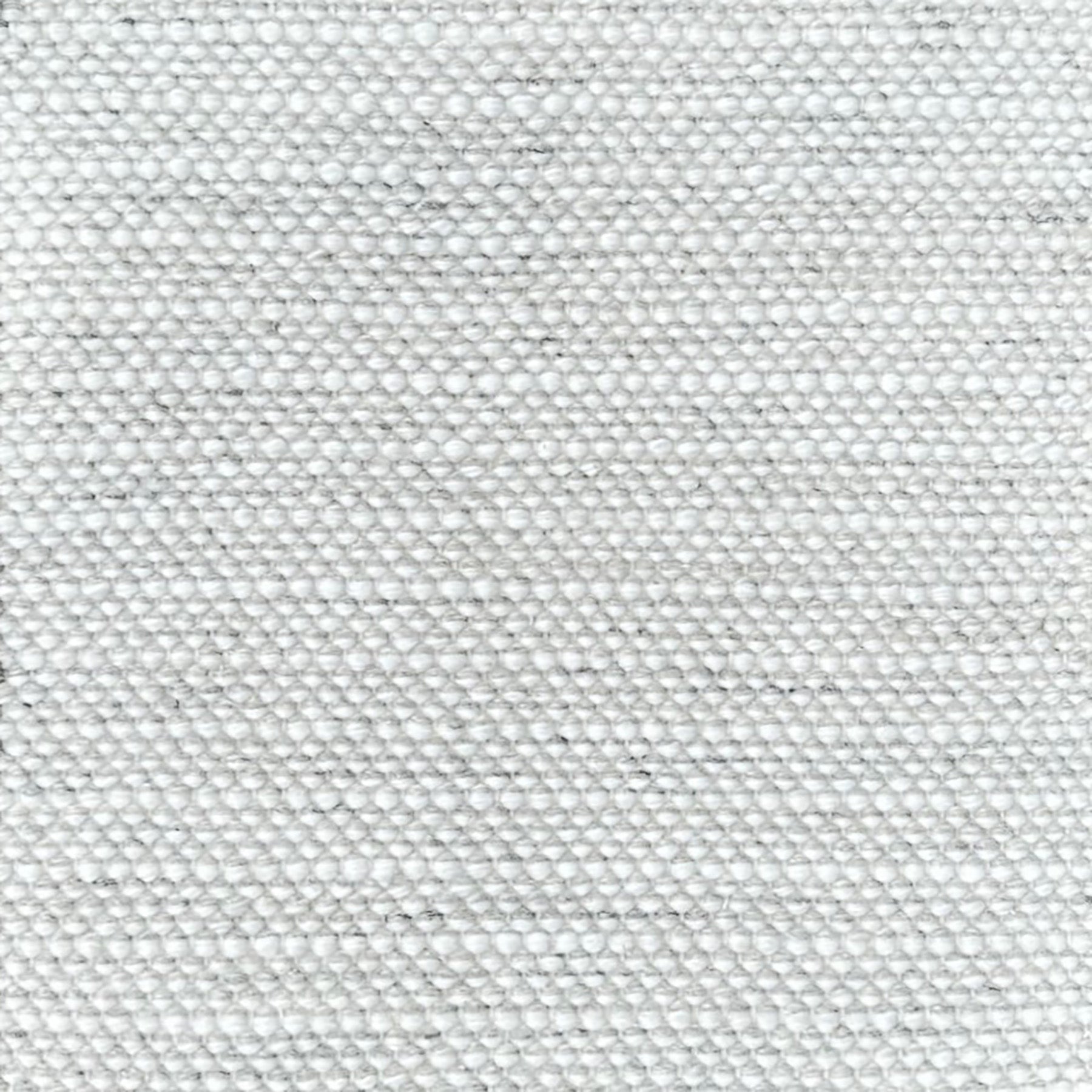 Pale grey and white striped woven rug. 