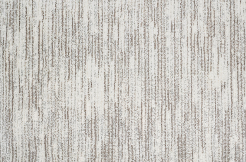 Broadloom carpet swatch in lined pattern white tan color