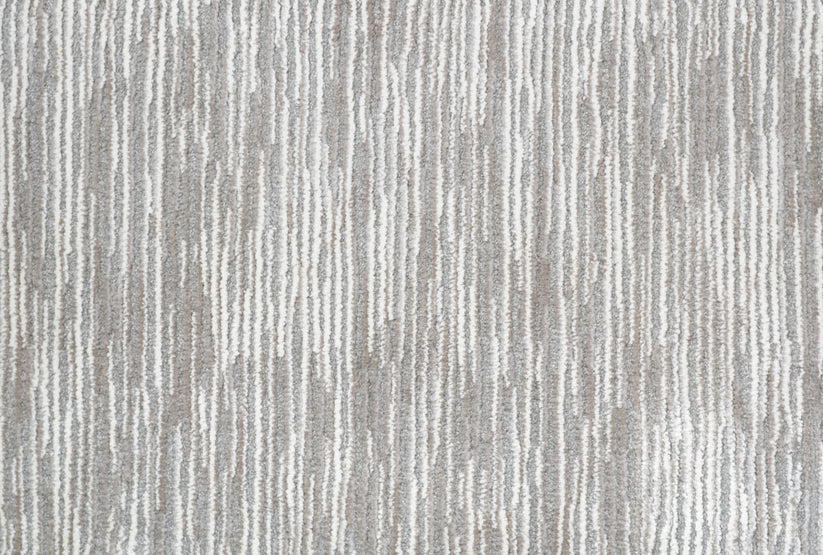 Broadloom carpet swatch in lined pattern dark grey color