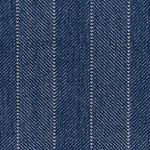 Close up of a broadloom carpet with a herringbone stripe in blue. 