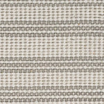 Broadloom carpet in cream and grey stripes.