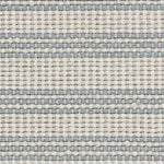 Broadloom carpet with stripes in cream and blue.