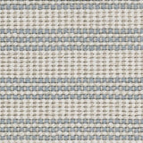 Broadloom carpet with stripes in cream and blue.