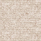 Detail of fabric in a linear check pattern in shades of tan and brown on a white field.