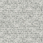 Detail of fabric in a linear check pattern in shades of gray on a white field.