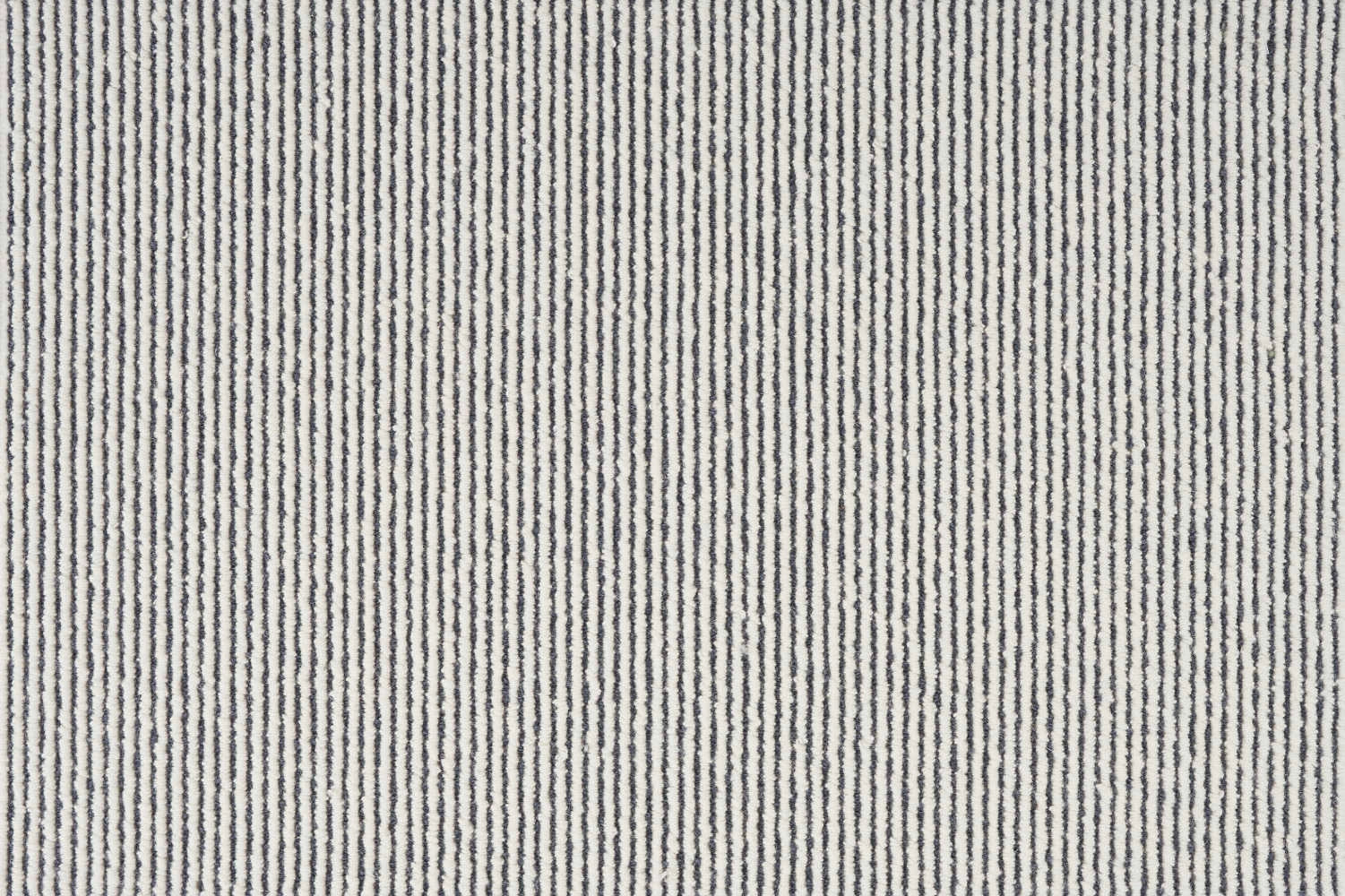 Broadloom carpet with pinstripes in cream and navy blue.