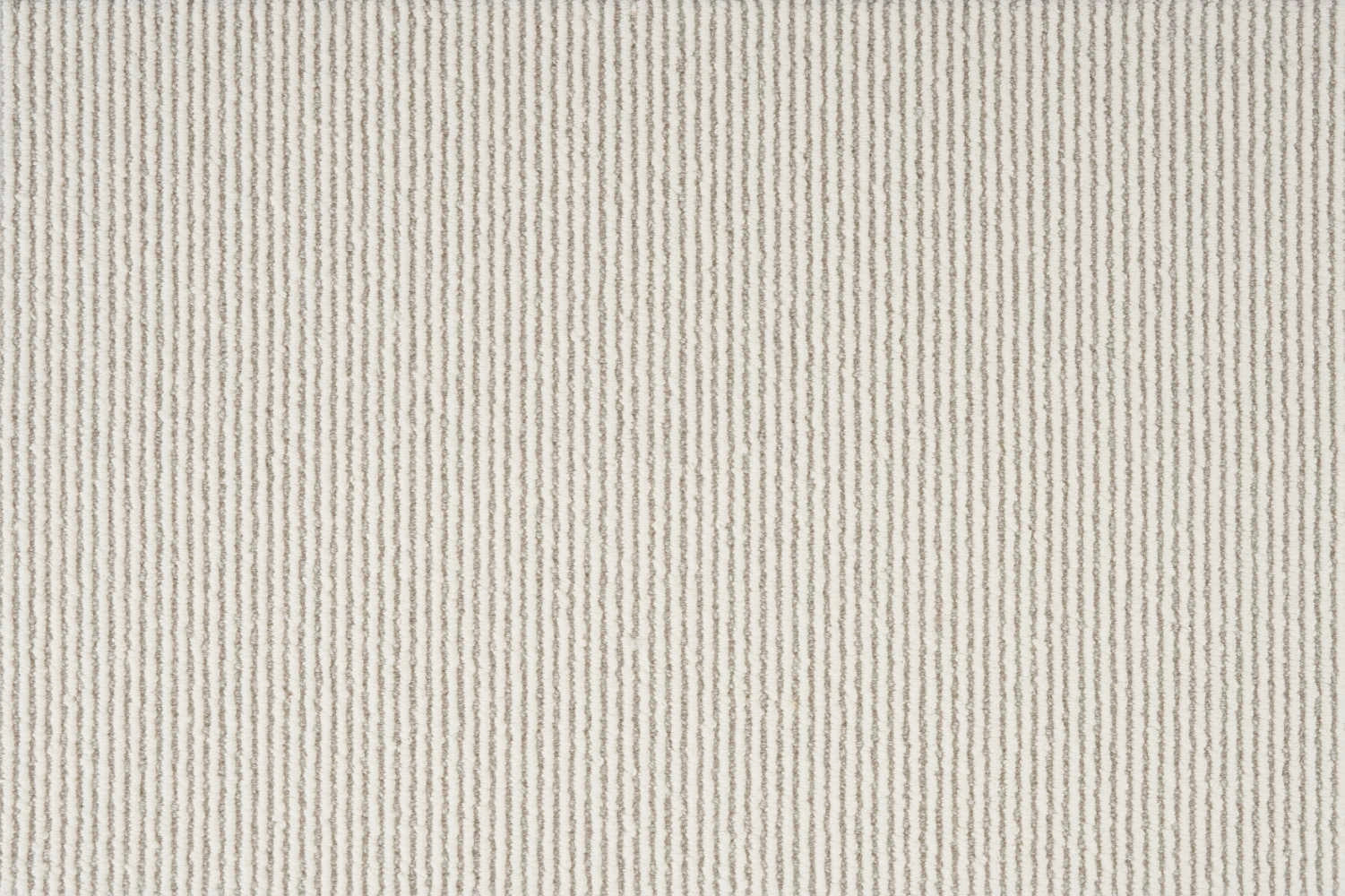 Broadloom carpet with pinstripes in cream and grey.
