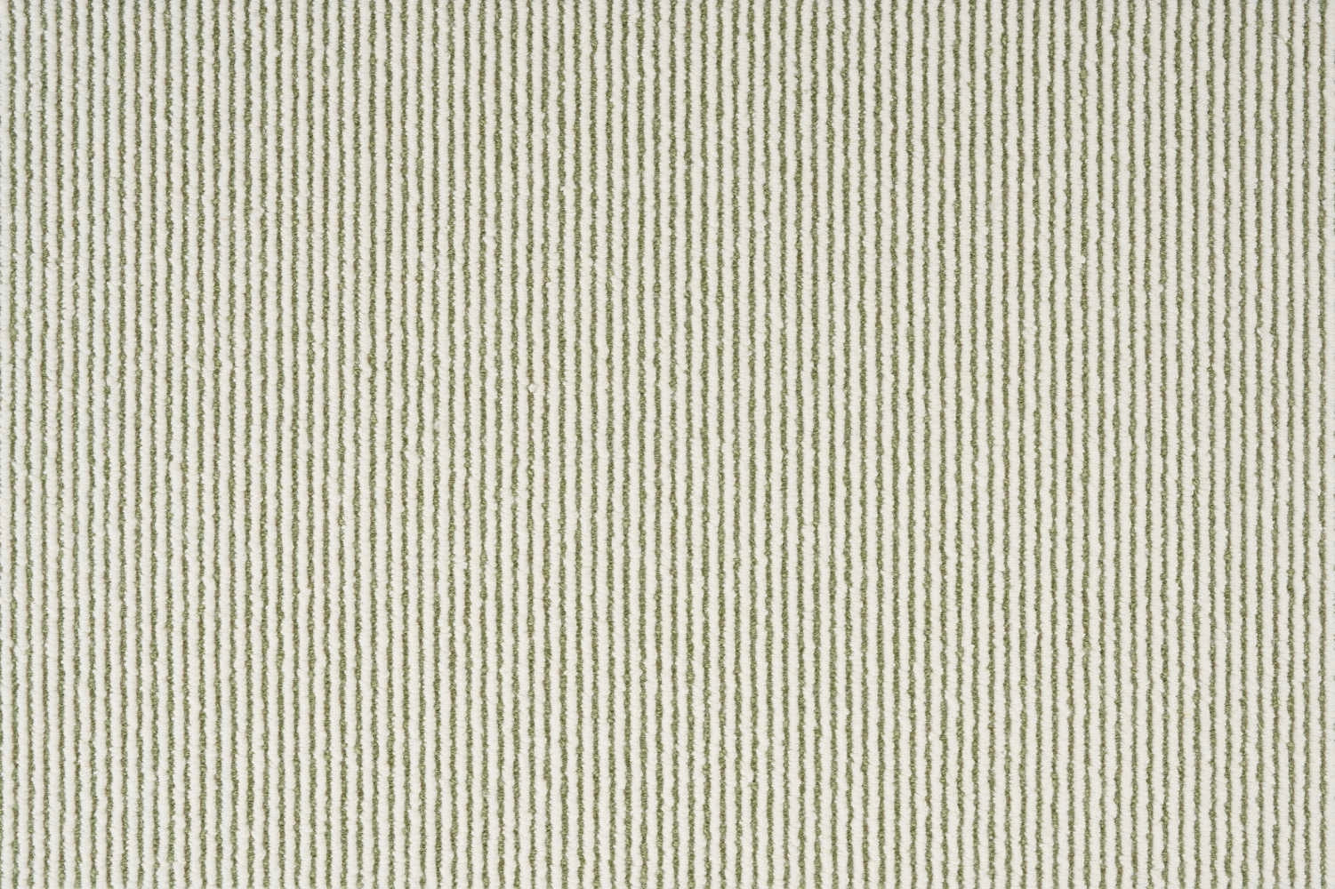 Broadloom carpet with pinstripes in cream and sage green