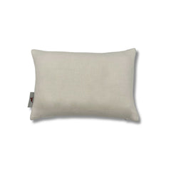 Rectangular throw pillow in solid cream linen.