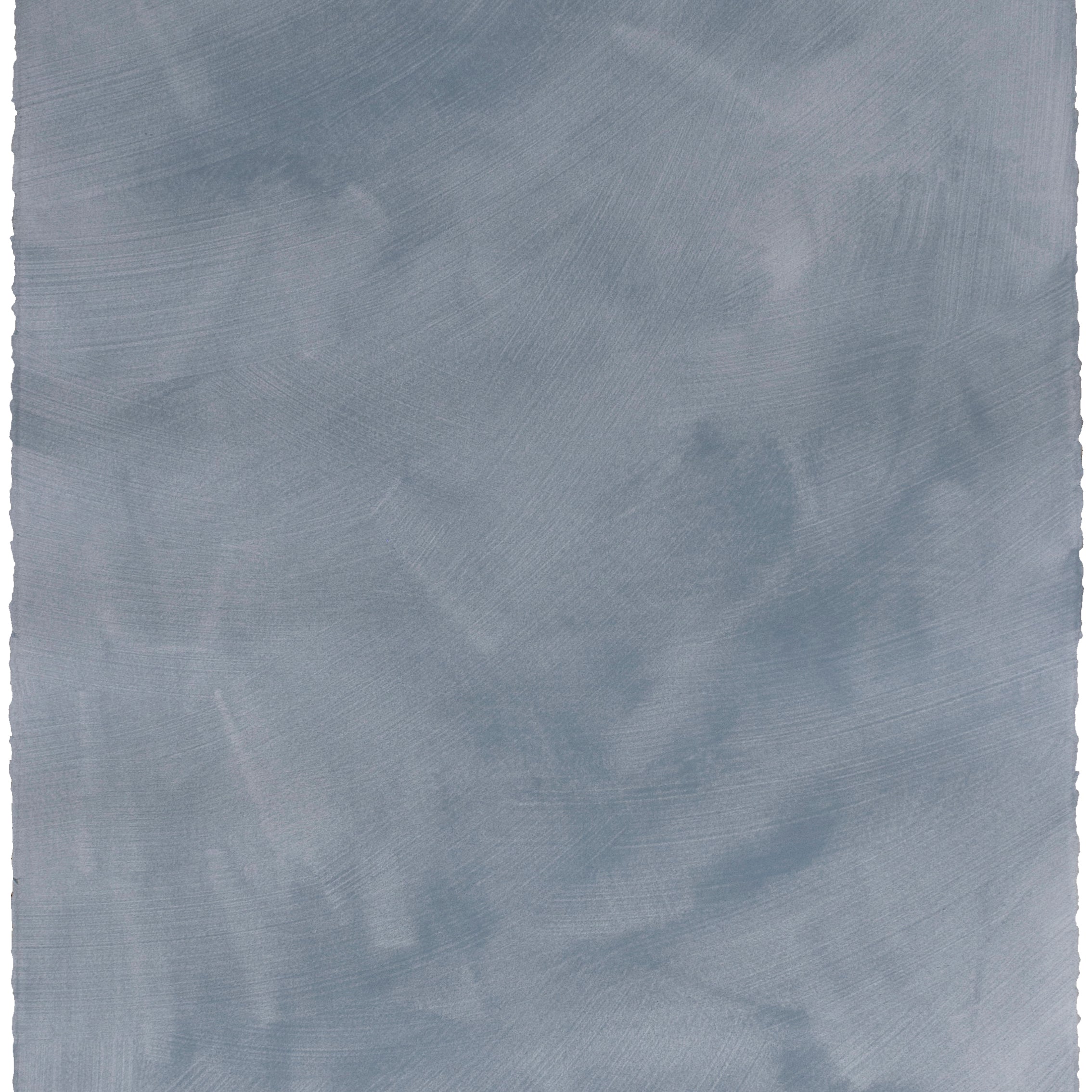 Sheet of hand-painted wallpaper in blue gray with an irregular brushed texture.