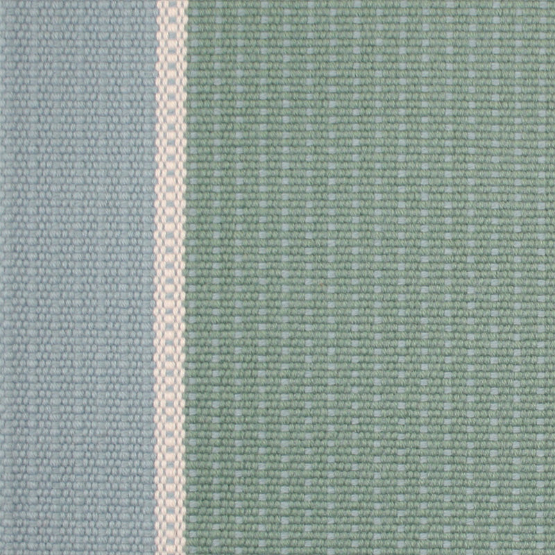 Striped flatweave runner in green and blue 