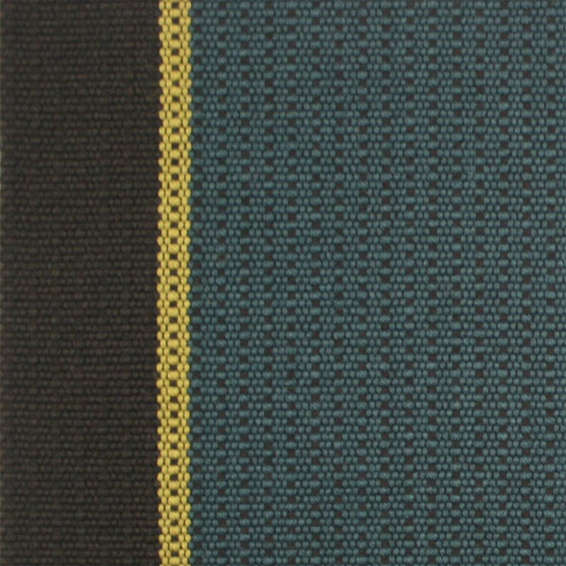 Striped flatweave runner in black and teal