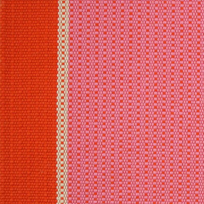 Striped flatweave runner in pink and red 