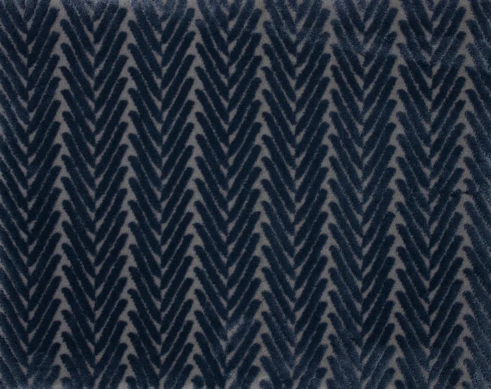 Broadloom carpet swatch in herringbone pattern dark blue color