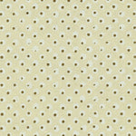 Detail of wallpaper in a painterly dot print in white and brown on a yellow field.