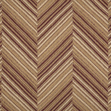 Broadloom carpet with a graphic herringbone pattern in shades of brown. 
