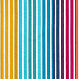 Detail of outdoor fabric in a rainbow stripe print on a white field.