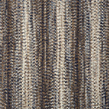 Broadloom carpet in a textural braided stripe in cream and brown.
