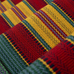 Striped flatweave runner in red yellow green and blue