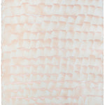 Sheet of hand-painted wallpaper with a repeating dappled texture in light pink.