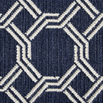 Broadloom carpet swatch in geometric pattern dark blue color