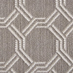 Broadloom carpet swatch in geometric pattern medium grey color