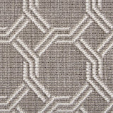 Broadloom carpet swatch in geometric pattern medium grey color