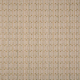 Patterned carpet with a geometric design in warm tan and white