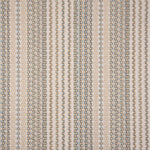 Broadloom carpet with beige and seafoam green stripes.