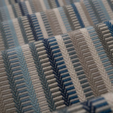 Striped flatweave runner in blue and grey 