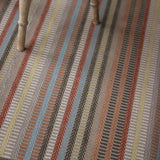 Striped flatweave runner in green and grey tan blue red and tan 