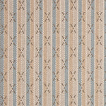 Striped with crosses flatweave runner in tan and blue 