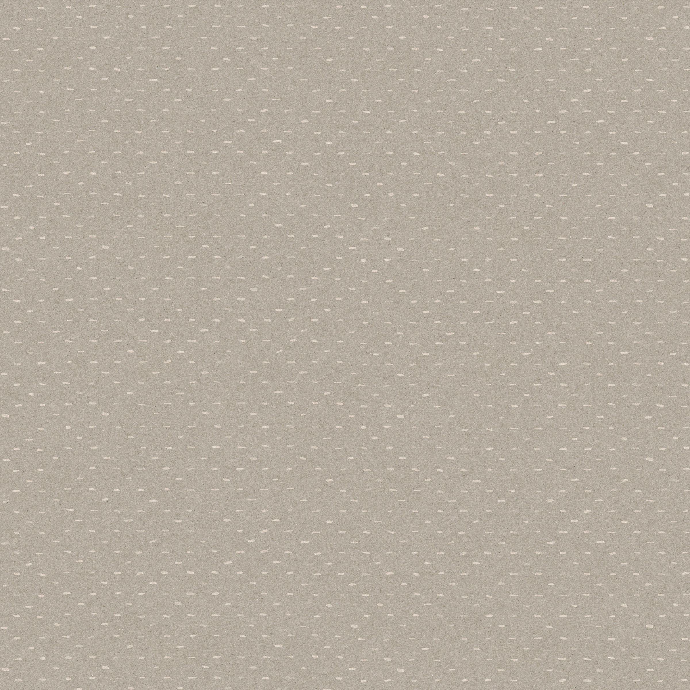 Detail of wallpaper in a dotted diamond grid in cream on a light brown field.