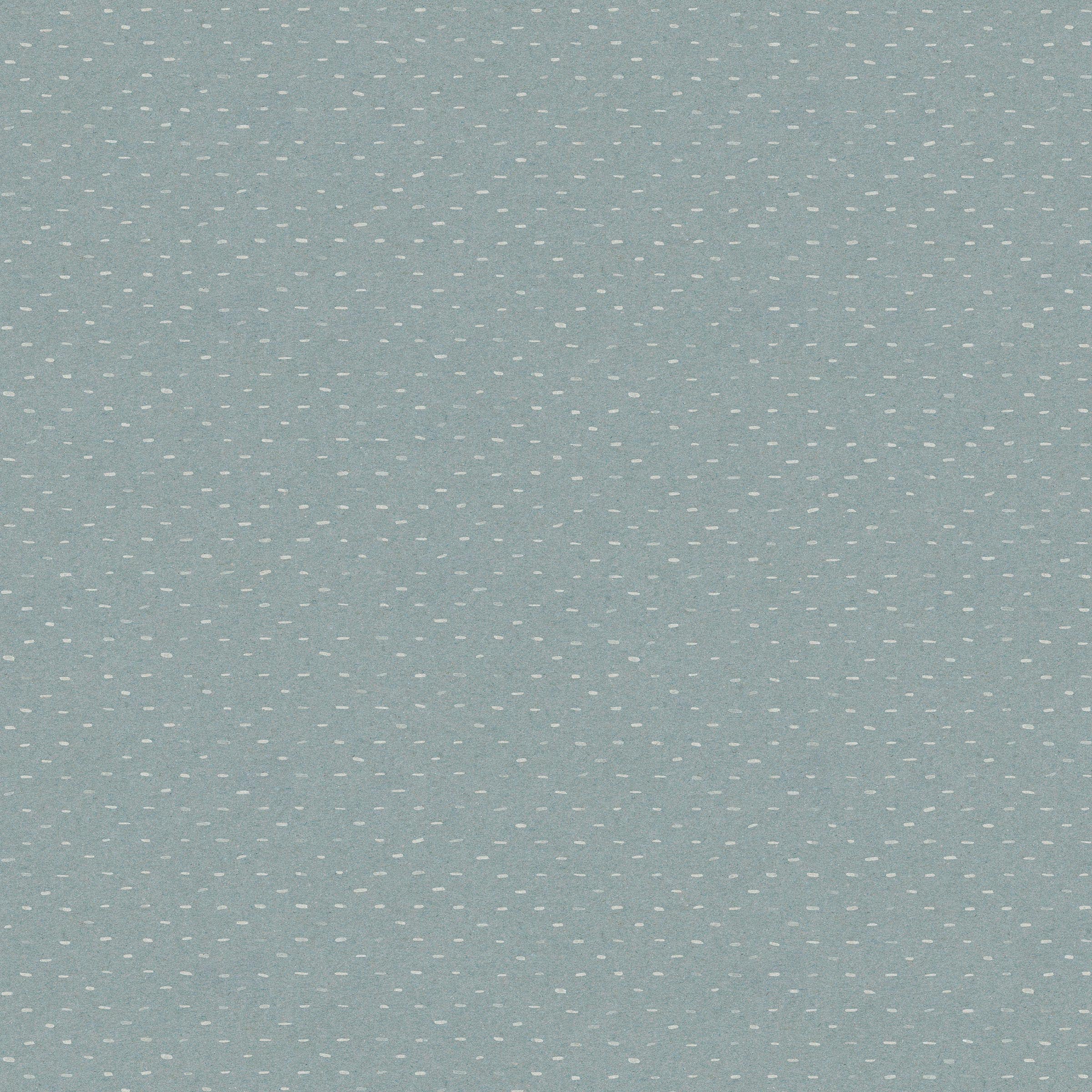 Detail of wallpaper in a dotted diamond grid in white on a blue field.