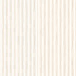 Detail of wallpaper in a painterly stripe pattern in cream on a white field.