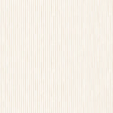 Detail of wallpaper in a painterly stripe pattern in cream on a white field.